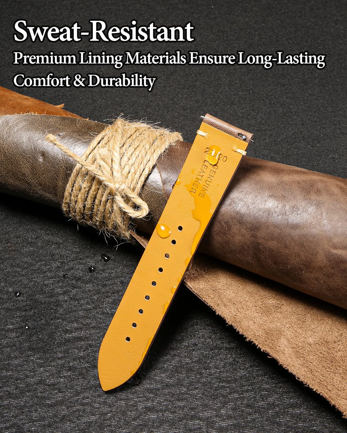 REZERO Quick Release Watch Band, Top Grain Leather Watch Straps, Italian Calfskin Watchbands Replacement 18mm 19mm 20mm 21mm 22mm 23mm 24mm for Men, Women