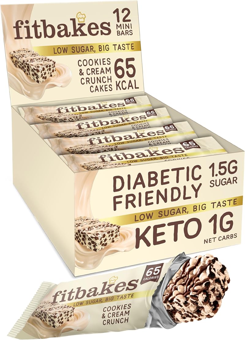 fit bakes 65 Calorie Keto Cookies & Cream Mini Bars 12x19g