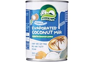 Nature's Charm Evaporated Coconut Milk, 0g Trans Fat, Vegan Friendly, Halal, Dairy Free, Gluten Free, 12.2 Fluid Ounce (Pack of 6)