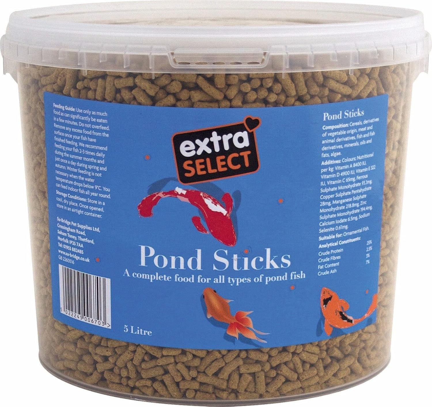 Extra Select Pond Sticks Complete Fish Food Tub, 5 Litre Amazon.co.uk