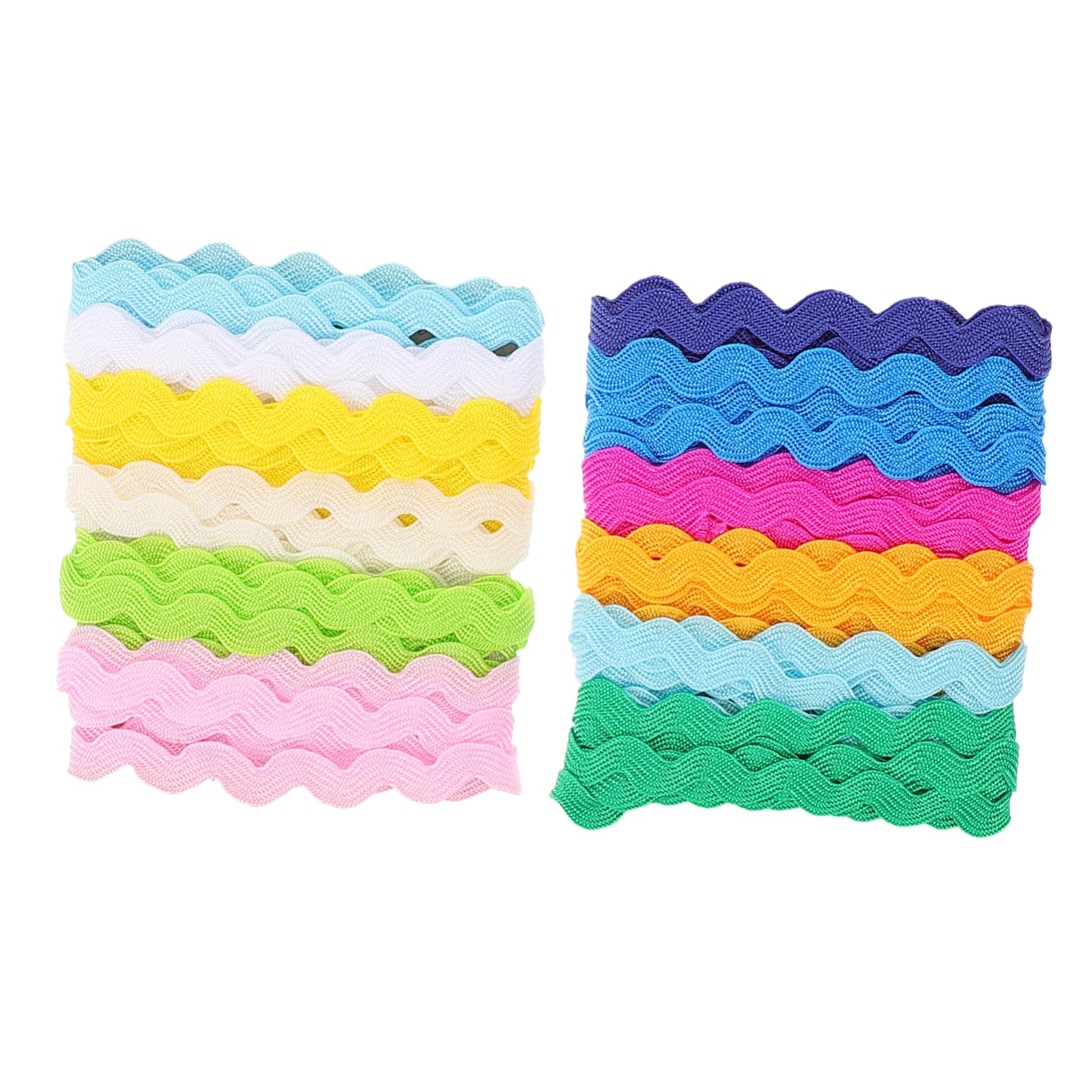 2 Rolls 8Mm Wavy Edge Ribbon in 6 Colors for DIY Clothing S Shape Fabric Lace Trim for Skirts Bags and Home Decor Projects