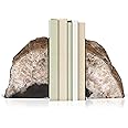 Bookends, Agate Bookends, Handcrafted Brazilian Stone Bookends for Unique and Crystal Energetic Decoration, Perfect for Gifts, One Pair of Natural Bookends Size 3-4 lbs