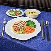 Tudor Royal 12-Piece Porcelain Round Dinnerware Set White Color, Service for 4 People, Whitehall Design, Plates Bowls Dishes,