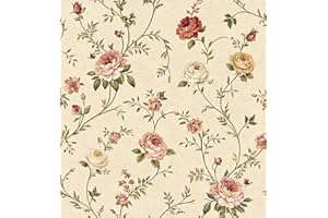 Vintage Floral Peel and Stick Wallpaper, Self-Adhesive Removable, Traditional Style,for Home Bedroom Cabinets Thicken 17.3" x