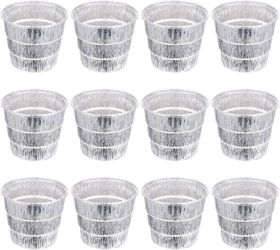 DOITOOL 12PCS Foil Tray Grease Bucket Liner for Smoker & Grill