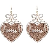 Madison Tyler Football Earrings for Women | Sport Earrings for Women | Cute Game Day Heart Bow Helmet Bear Statement Dangle Hoop Earring Jewelry