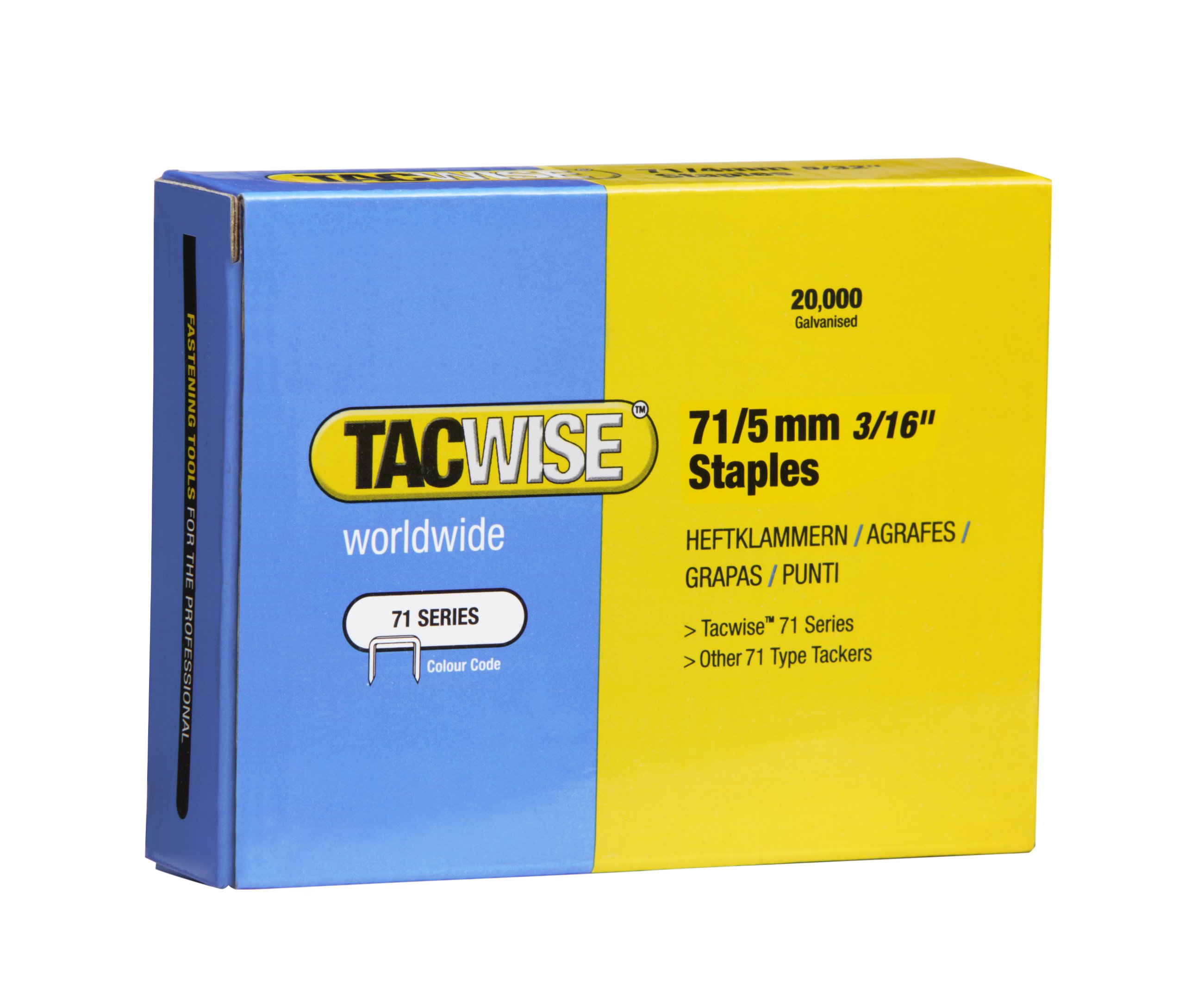 Tacwise 0366 Type 71 / 5 mm Galvanised Upholstery Staples, Pack of 20,000