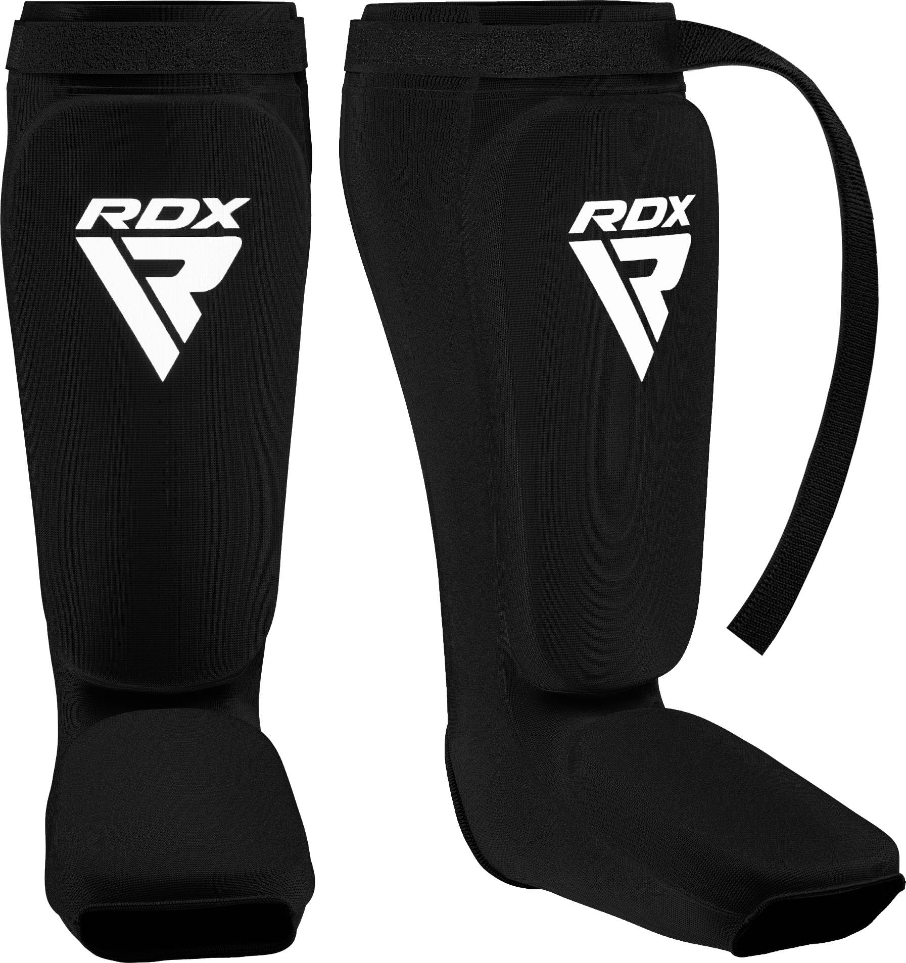 RDX Shin Guard MMA Instep Foam Pad Support Boxing Leg Guards Foot Protective Gear Kickboxing (CE Certified Approved by SATRA), Black, M โ image 1
