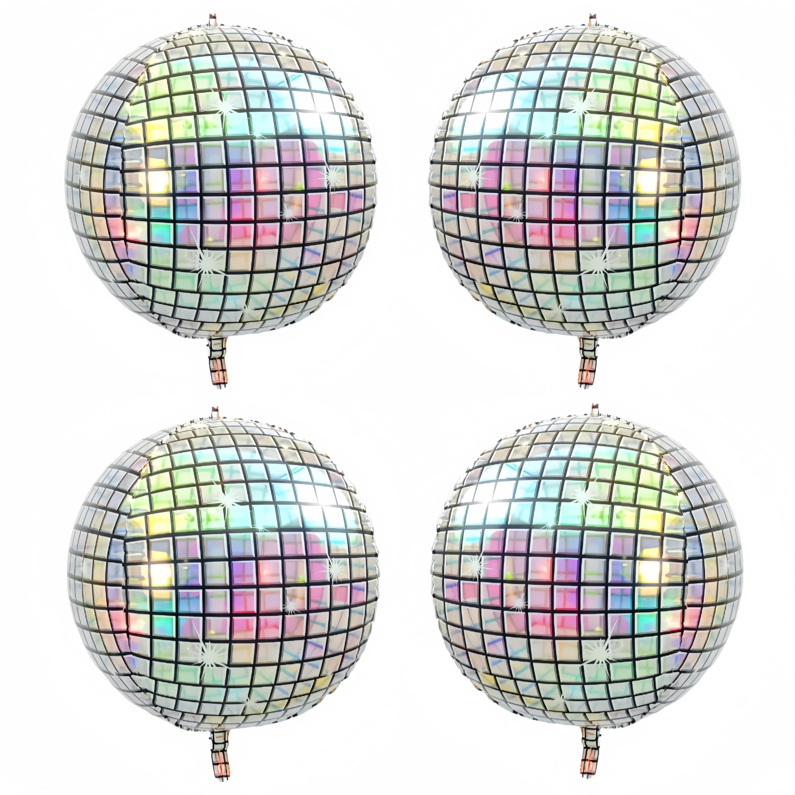 Photo 1 of 22 inch Iridescent 4D Round Ball Balloons for Singer Fans Party/Iridescent Disco Ball Foil Balloons/Holographic Under The Sea Mermaid Groovy Party Decoration