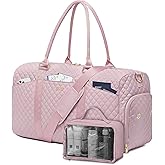 Women Weekender Travel Duffle Bag: Travel Duffel Overnight Bags with Shoe Compartment Large Carry on Tote with Toiletry Bag Weekend Traveling Yoga Gym Hospital Bag for Women with Wet Pocket Pink