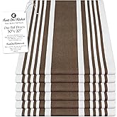 Aunti Em's Kitchen Designer Hand and Kitchen Dish Towels Woven from 100% Responsibly-Farmed, Thick, Luxurious Cotton, Oversized 20 x 30 inches, One Half Dozen, Bronze Stripe