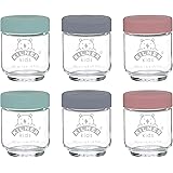 Kilner Kids Set of 6 190 ML Glass Jars, Grey, purple