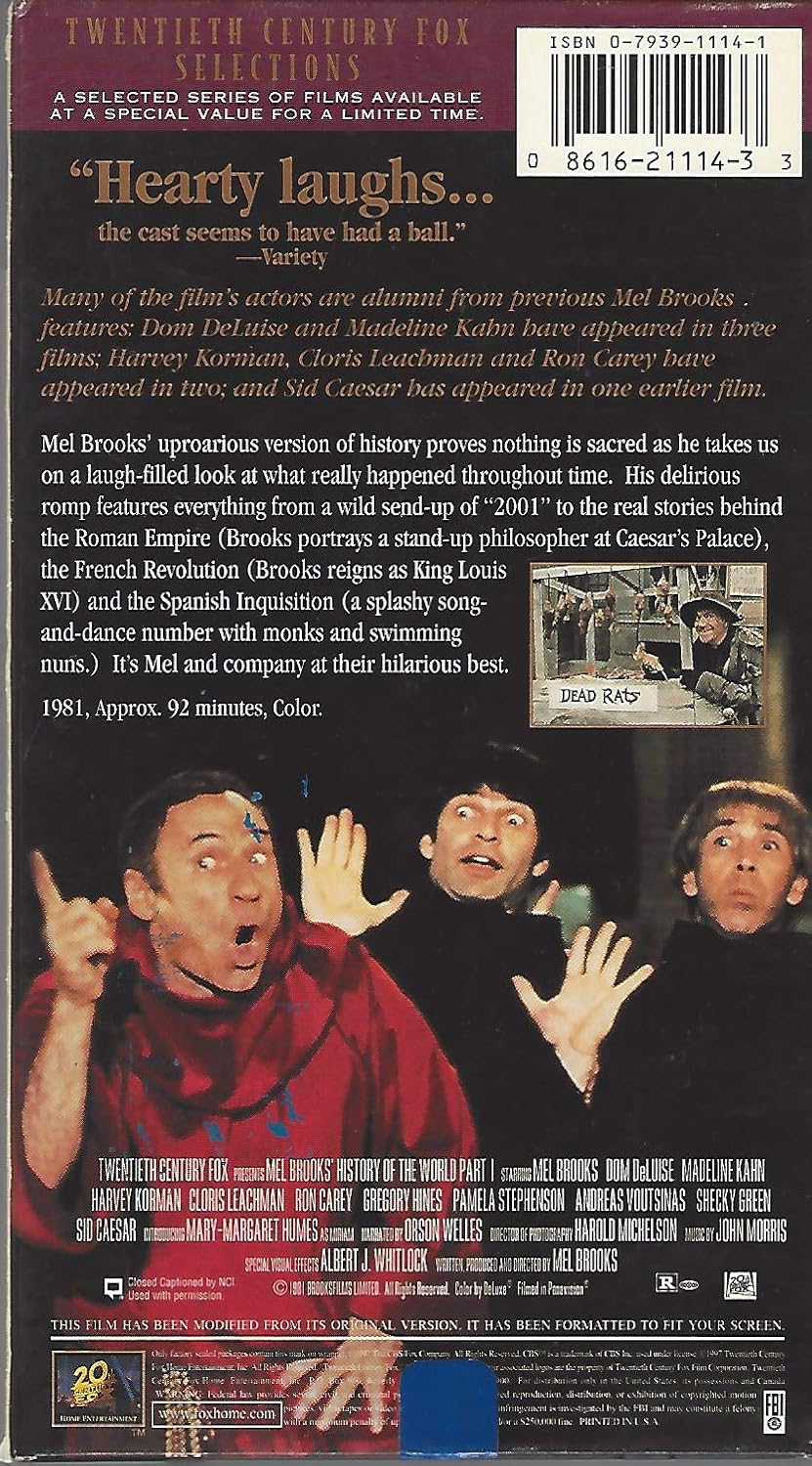 Amazon Com Mel Brooks History Of The World Part I Mel Brooks Mabeline Kahn Harvey Korman Dom Deluise Mel Brooks Movies Tv