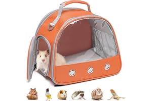 FERMAO Portable Small Animal Carrier Bag - Breathable Guinea Pig Travel Pouch for Bearded Dragons, Hedgehogs, and Chinchillas, Perfect for Short Trips and Outdoor Adventures
