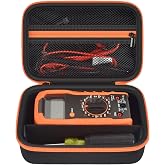 Boobowl Multimeter Case for Klein MM325/MM420/MM300/69149P &amp; Fluke 115/117 | Hard EVA Shell, Soft Lining, Removable Divider, Mesh Pocket for Leads and Probes, for Electricians, Black, Case Only