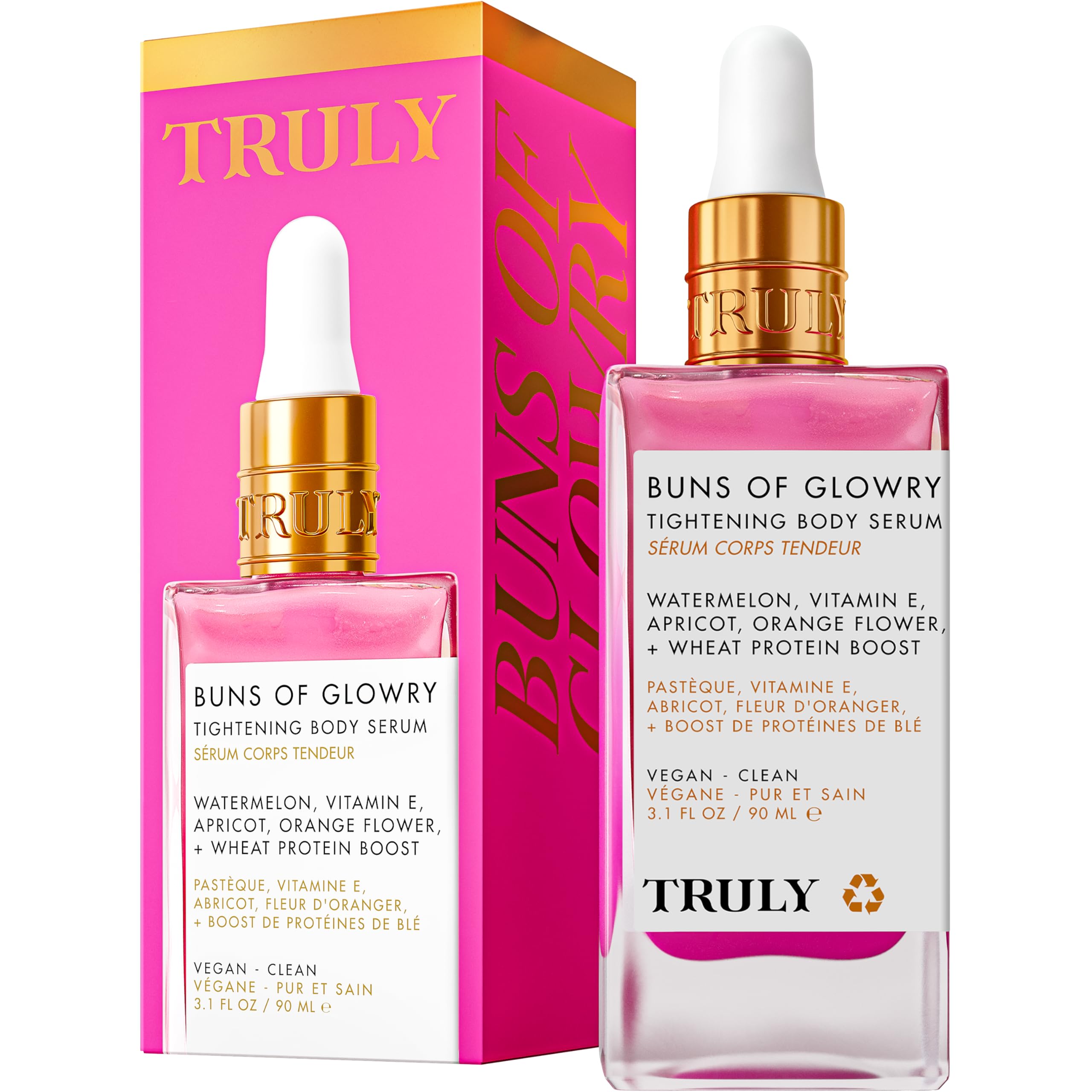 Photo 1 of Truly Beauty Buns of Glowry Glow & Tighten Serum, Skin Tightening Cream Serum, Cellulite Cream for Thighs and Buns Fast Absorbing. Butt Enhancement Cream and Firming Lotion - 3.1 OZ