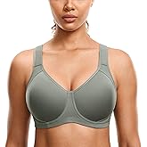 SYROKAN High Impact Sports Bras for Women Support Underwire Cross Back Large Bust Cool Comfort Molded Cup