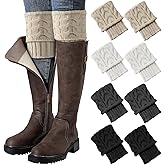 Clothirily Boot Socks for Women, Winter Warm Boot Cuffs, Knitted Short Leg Warmers Boot Topper Socks