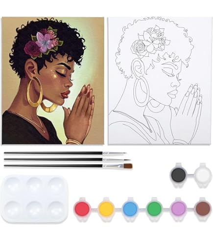 WEBEEDY Schilderset op canvas, 2 verpakkingen met 8 x 10 voorgetekende schilderijen op canvas voor volwassenen, bloemen- en dierthema, doe-het-zelf schilderij en sip-feestaccessoires