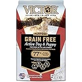 VICTOR Super Premium Dog Food – High Protein Grain Free Active Dog & Puppy Kibble – Dry Food with 33% Protein, Gluten-Free - Premium Beef, Pork, Fish Meals for High Energy Dogs, 5lbs