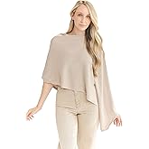 Caroline Grace Cashmere Blend Poncho by Alashan Lightweight & Super Soft - 95% Cotton 5% Cashmere - Great Gift Item