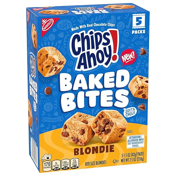 CHIPS AHOY! BAKED BITES, BLONDIE, 5 – 1.5 OZ SNACK PACKS (5 BITES PER PACK)