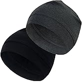 Simapu Cotton Skull Cap, Skull Caps for Men Women, 2-Pack Lightweight Beanie Cycling Breathable Helmet Liner Sleep Hats
