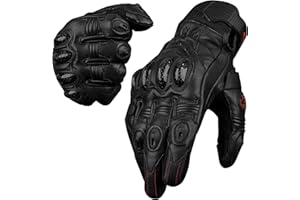 J.A.G. Leather Motorcycle Gloves for Men - Carbon Fiber Knuckle Protection, Motorbike Powersports, Dirt Bike, Touchscreen Gloves for Men and Women, Guantes para Moto.