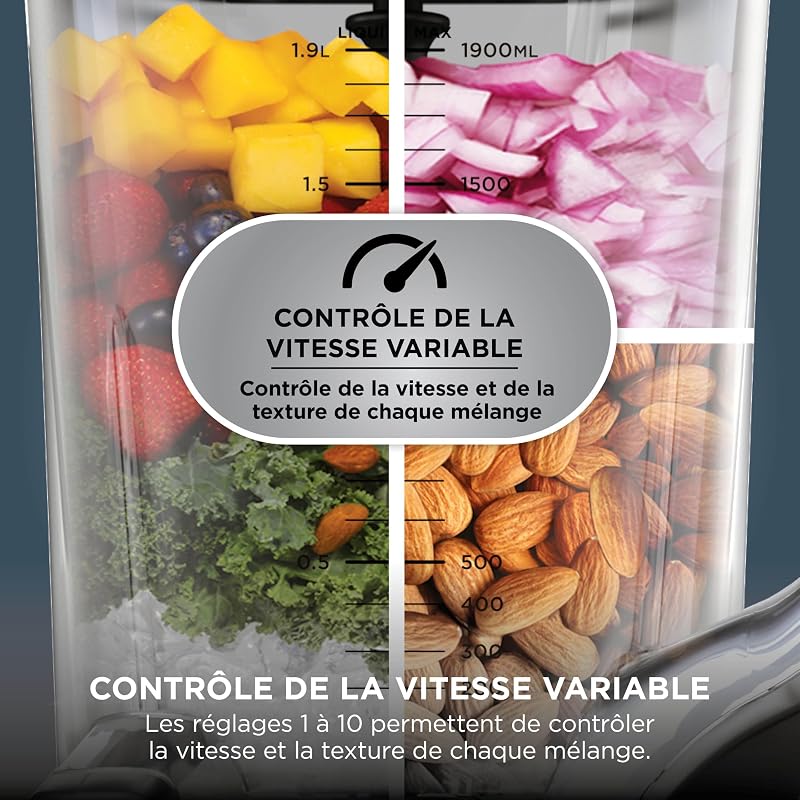 Detect Power Blender Pro & Single Serve 2-en-1, mixeur 1200W avec récipient 2L, 1 gobelets individuel, mixeur pour smoothies et boissons glacées, hachage de légumes, Noir & Cuivre, TB301EUCP