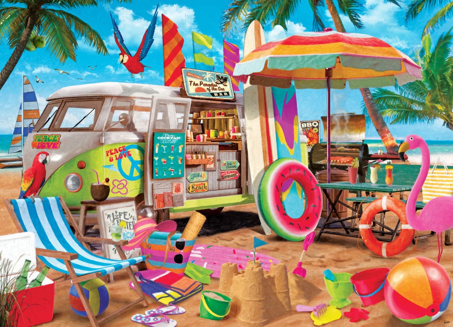 Beach Camper Jigsaw Puzzle 1000 Piece by Vermont Christmas Company
