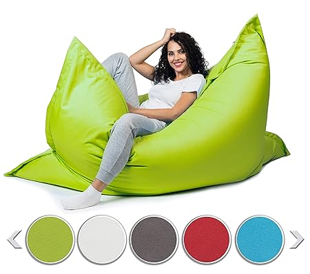 sunnypillow XL Sitzsack, Riesensitzsack Outdoor & Indoor 100 x 150 cm mit 140L Styropor Füllung Sessel für Kinder & Erwachsen