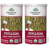 Organic India Psyllium Herbal Powder - Whole Husk Fiber, Healthy Elimination, Keto Friendly, Vegan, Gluten-Free, USDA Certifi