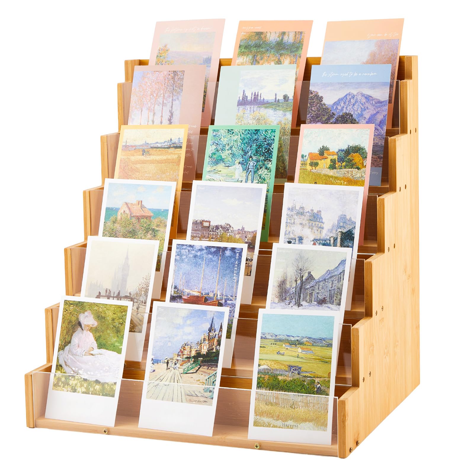 Yuntau 6 Tier Greeting Card Display Stand Wood