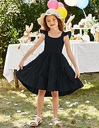 Arshiner Black Toddler Dress Summer High Low Twirl