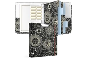 Rouidr 3 Ring Binder with clipboard, 1 inch 8.5 x 11 in Letter Size View Binders Organizer with Dividers Tabs & Clear Sleeves, School Supplies, Office Supplies, Sun