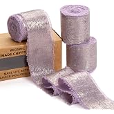 KEOSREE Light Purple Silk Chiffon Ribbon,1.5" x 15 Yards (5Yards X 3 Rolls) | Lavender Frayed Shimmery Silk Ribbon for Bridal Flower Bouquet Christmas Gift Wrapping Wedding Decor Invitations Decorations