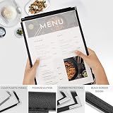 Belle Vous A4 Menu Covers 10 Pack Double View Black Leather Look view 4