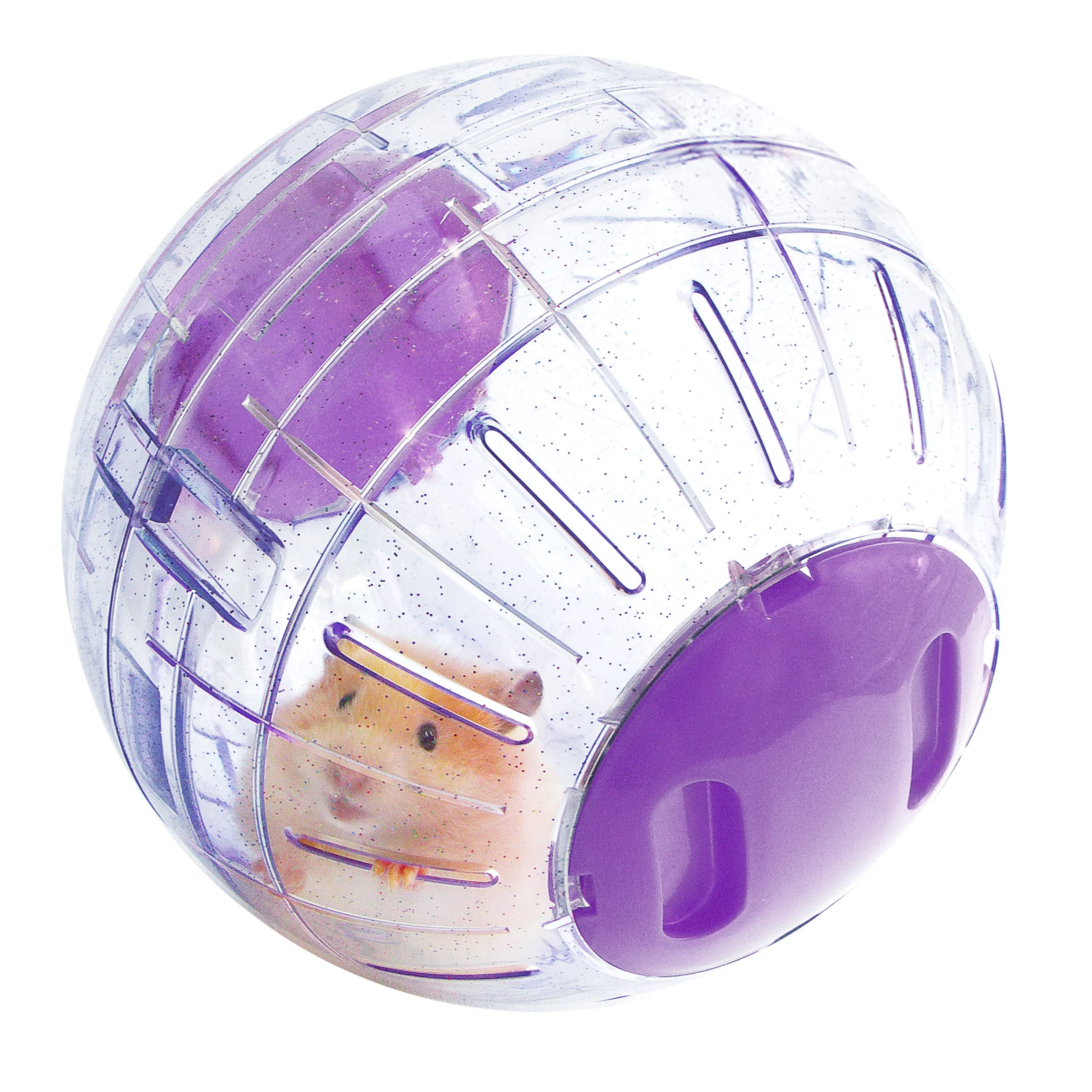 Rosewood Boredom Breaker Glitter Hamster Exercise Ball – 18 cm Purple, Shatter‑Resistant Small Animal Toy for Hamsters, Gerbils and Mice, Washable