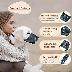 HEELE Dog Muzzle,Soft Nylon Muzzle Anti Biting