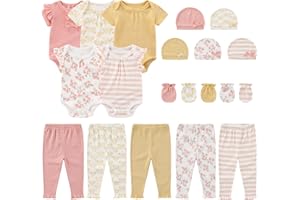 MAMIMAKA Newborn Layette Gift Set 20-Piece Cotton Baby Boy Girl Clothes Essentials and Accessories