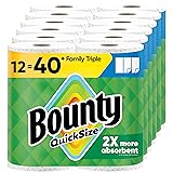 Bounty Quick-Size Paper Towels, White, 12 Family