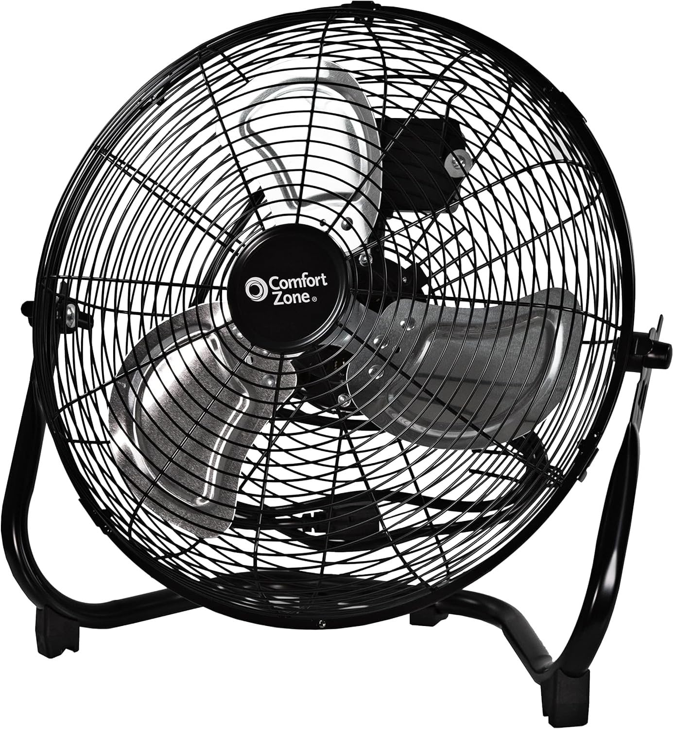 Photo 1 of ****PARTS ONLY****
Comfort Zone Cradle Floor Fan, Electric, High-Velocity,180 Degree Adjustable Tilt, 14 inch, 3 Speed, Carry Handle, Rubber Feet, Metal, Airflow 21 ft/sec, Ideal for Garage or Workshop, CZHV14B