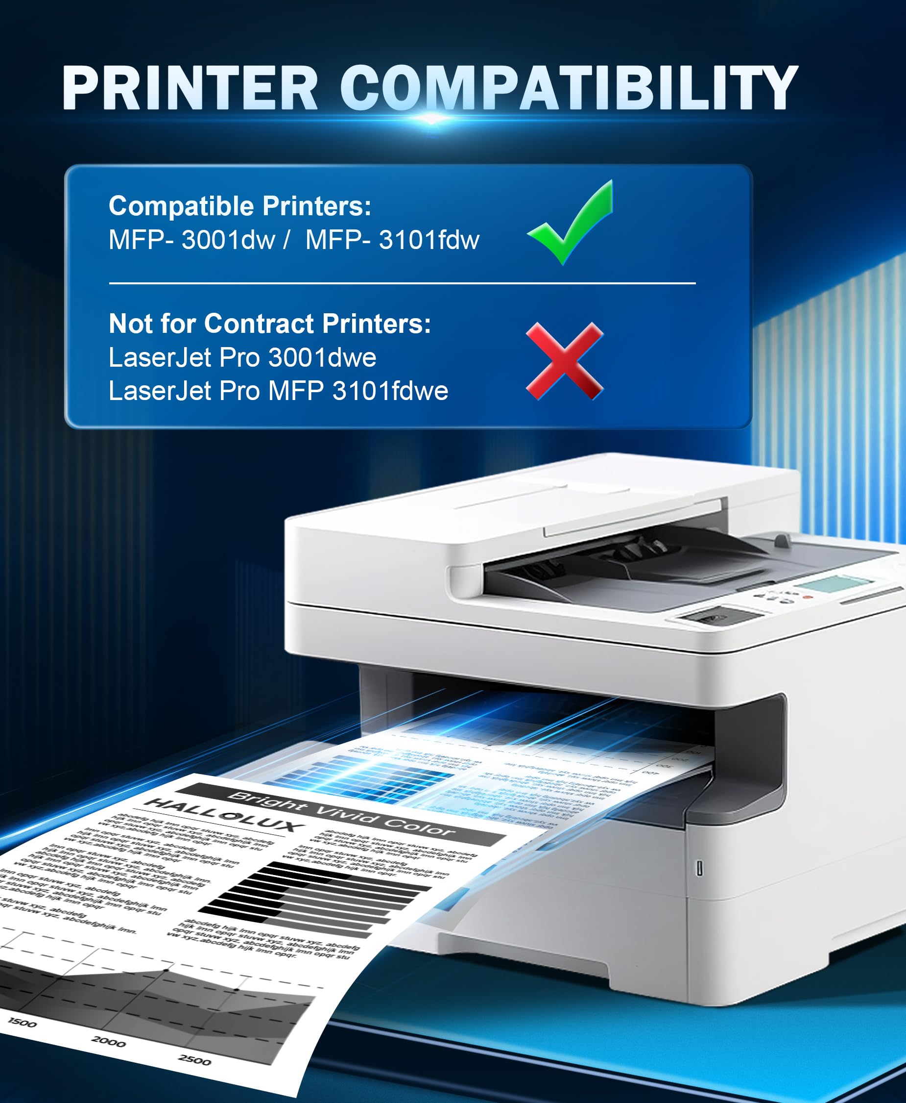 HALLOLUX 138A Black Laserjet Toner Cartridge (with Chip) Compatible Replacement for HP 138A W1380A 138X W1380X for HP Laserjet Pro 3001dw MFP 3101fdw 3001fdw Printer Ink (2 Pack Black, 138A Toner)