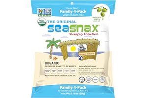 SeaSnax Organic Olive Oil Roasted Seaweed Nori Sheets, Original, 2.16 Ounce (20 Large Sheets)