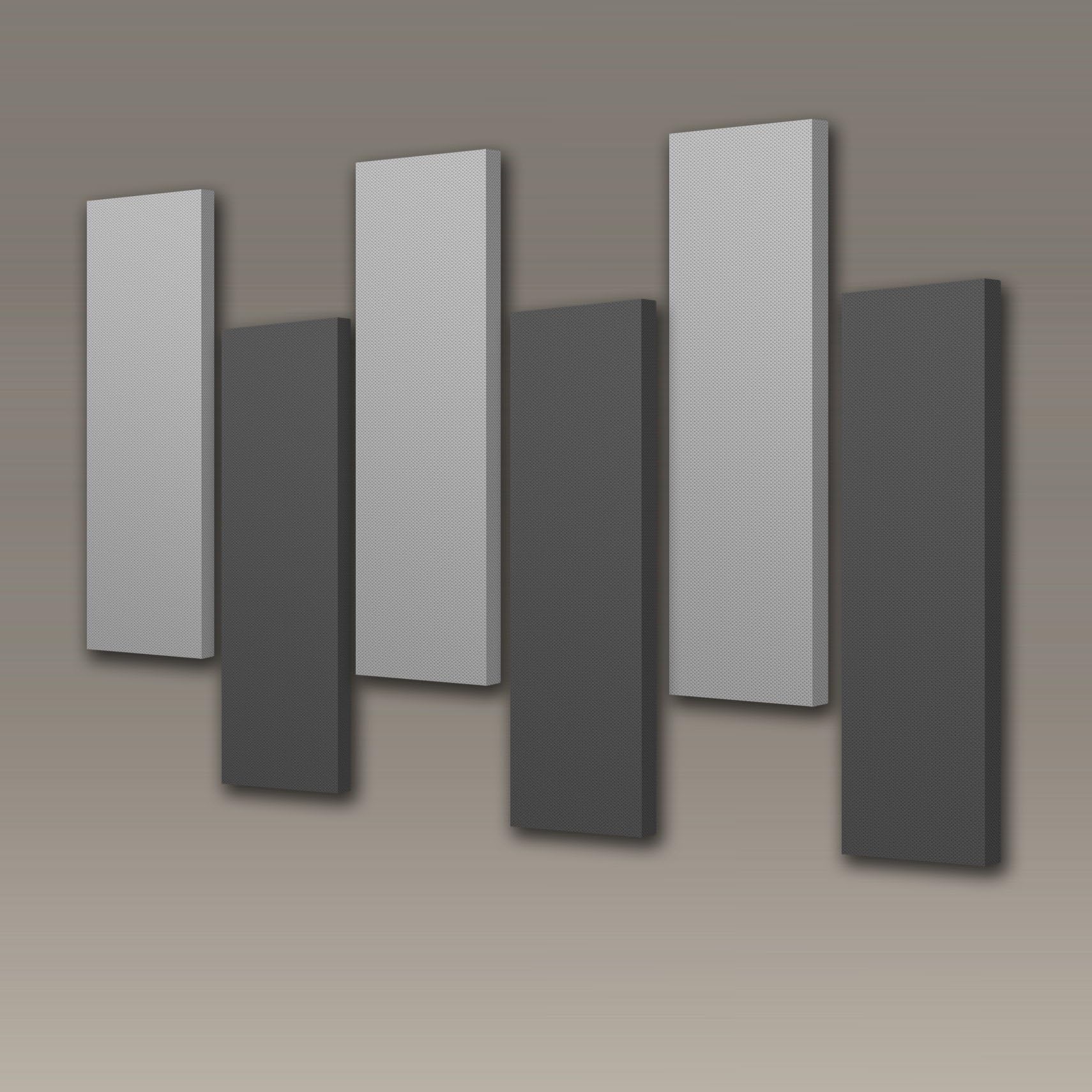 Acoustimac Stagger Acoustic Design Pack: 6 Pcs 3'x1'x2" gray & charcoal
