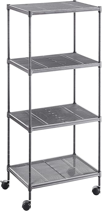 Amazon Com Ovicar 4 Tier Wire Storage Shelves Adjustable Shelving Units With Wheels Steel Metal Storage Rack For Kitchen Pantry Closet Laundry Durable Organizer Garage Tool Storage Shelf Grey Furniture Decor