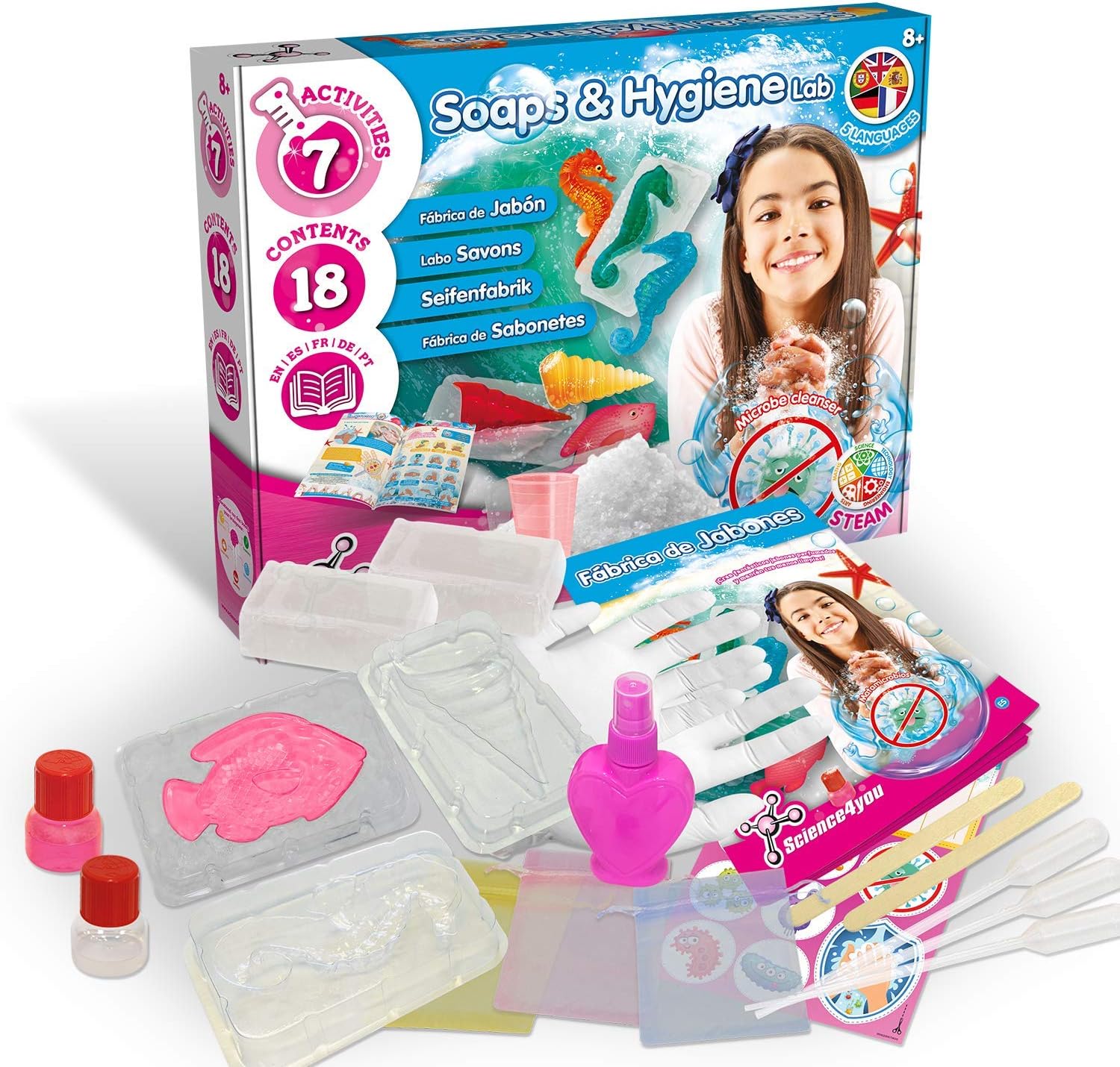 Science4you Soap Making Kit for Kids- Make Your Own Scented Soaps, 21 Contents, Moulds & Gift Bags Included - Image 3