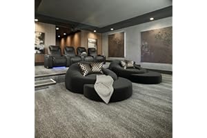 Seatcraft Cuddle Fabric Home Theater Seat, Living Room, Black