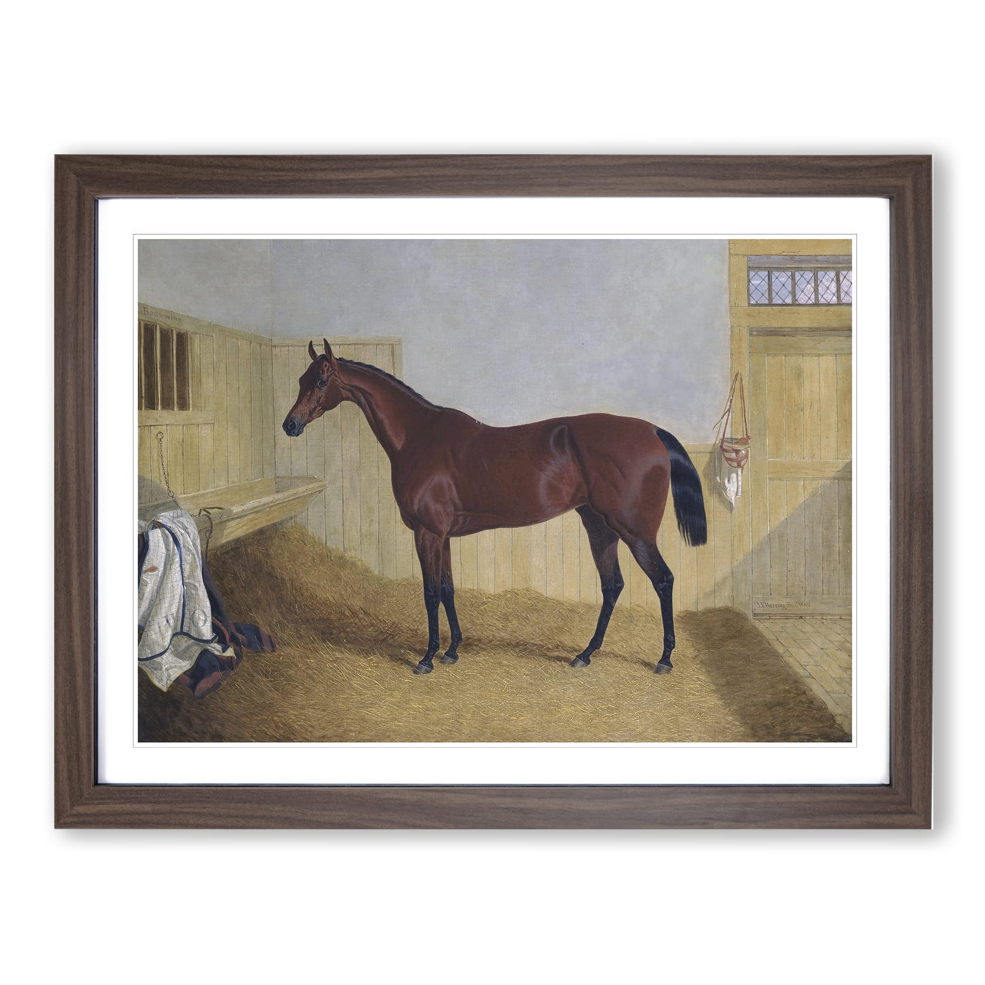 John Frederick Herring William Orde's Filly, Beeswing Classic Painting Framed Wall Art Print, Ready to Hang Picture for Living Room Bedroom Home Office Décor, Walnut A4 (34 x 25 cm)