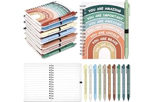 DERTE 40 PCS Mental Health Awareness Gifts Positive Affirmation Notepad Inspirational Journal Motivational Pen for Teachers Classroom Rewards Staff Encourage Notebooks Students School Supplies